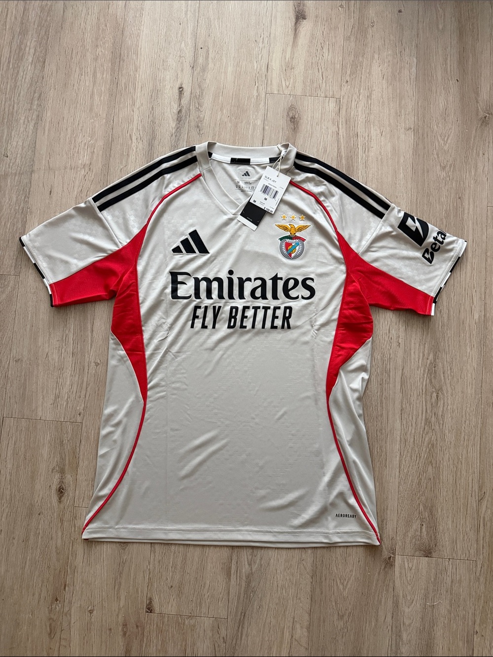 adidas Grey Benfica Away Soccer Jersey
